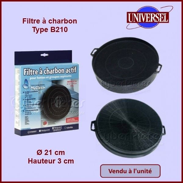 FILTRE CHARBON 347X191X10MM POUR HOTTE AIR FORCE - 482000008330