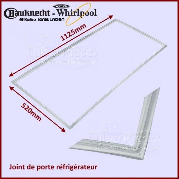 Joint magnetique porte de congelateur Whirlpool.