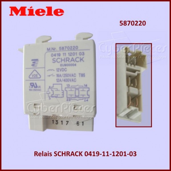 Relais SCHRACK 0419-11-1201-03 Miele 5870220 CYB-394079 Relais SCHRACK 0419-11-1201-03 Miele 5870220 CYB-394079