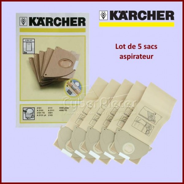 Lot de 5 Sacs aspirateur Karcher 69041670