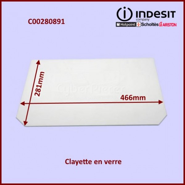 Clayette en verre Indesit C00280891 CYB-349499