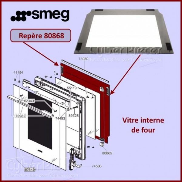 Vitre intérieur de four Smeg 692532118 CYB-243582