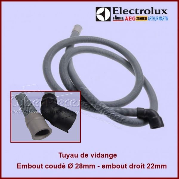 Tuyau de vidange coudé 1.93m Electrolux 1173680305 CYB-326940