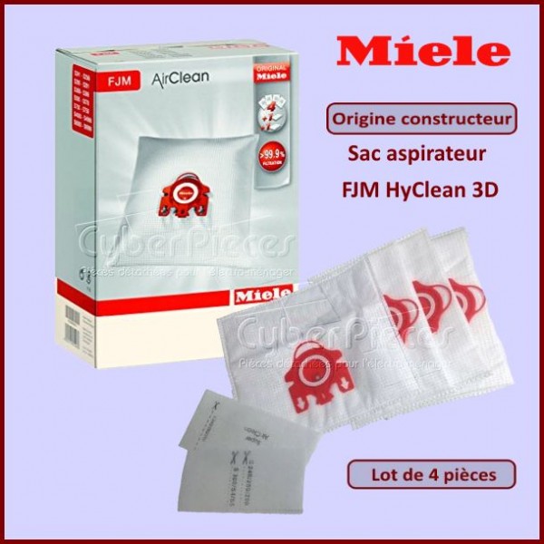 Sac aspirateur Box HyClean 3D FJM 4 Boites - MIELE - BOX HYCLEAN