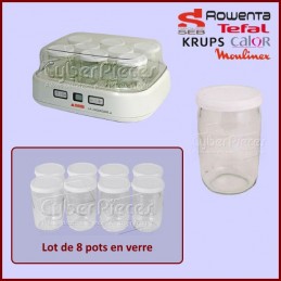 Lot De 8 Pots en verre avec Couvercles Yaourtiere 989641