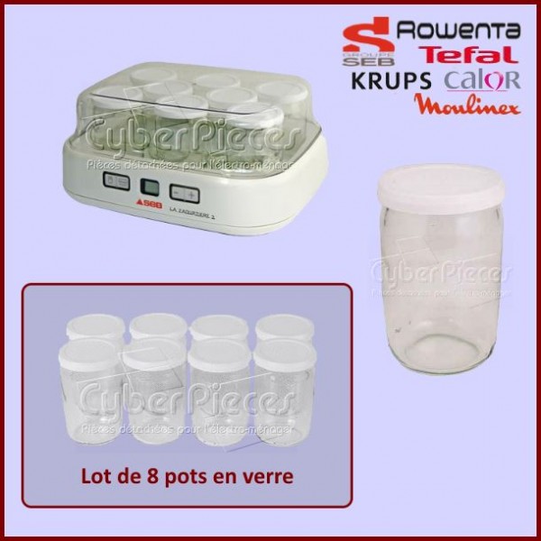 Lot De 8 Pots en verre avec Couvercles Yaourtiere 989641