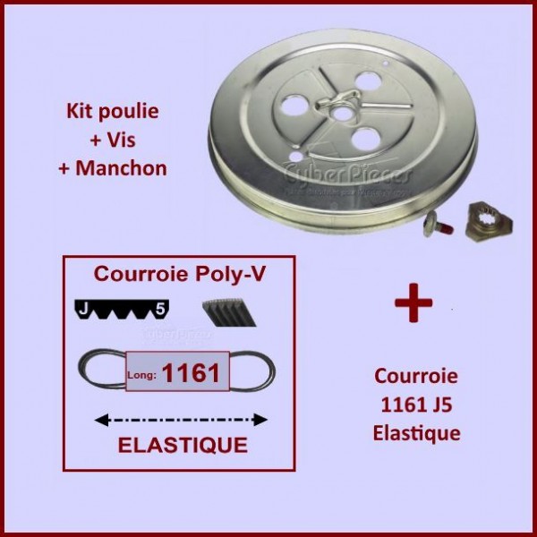 Courroie 1161J5 + Poulie GA-106115