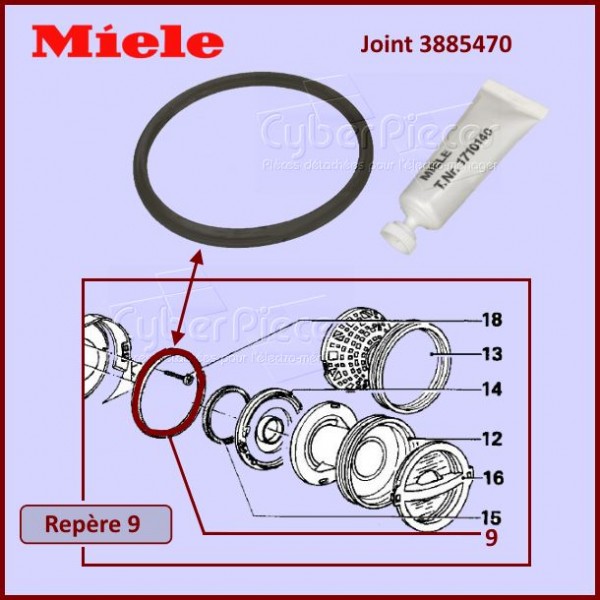 Joint de filtre Miele 3885470 - Pièces machine à laver