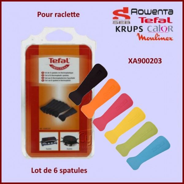 Lot de 6 spatules en thermoplastique Tefal - Raclette & crêpière 