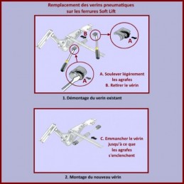 Vérin 250N 0013379006 KESSEBÖHMER - Pièces Micro-ondes