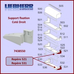 Fixation Droite Support Paroi Liebherr 7438550 CYB-097154