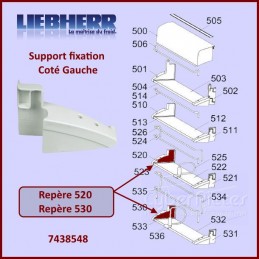 Fixation Gauche Support Paroi Liebherr 7438548 CYB-097147