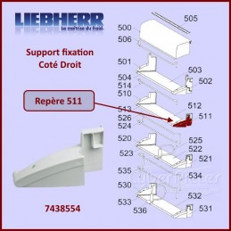 Fixation Droite Support Paroi Liebherr 7438554 CYB-217514