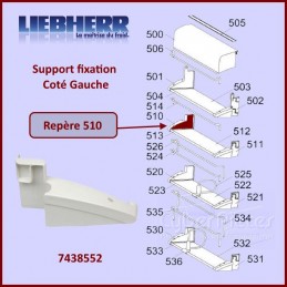 Fixation Gauche Support Paroi Liebherr 7438552 CYB-217507