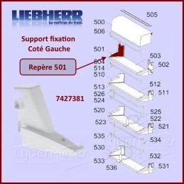 Fixation Gauche Support Paroi Liebherr 7427381 CYB-236010