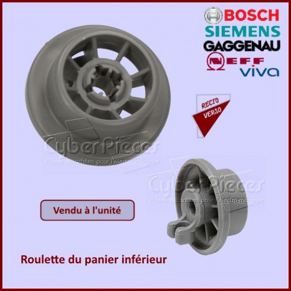 Roulette panier inférieur lave-vaisselle Bosch Siemens Neff 00066320