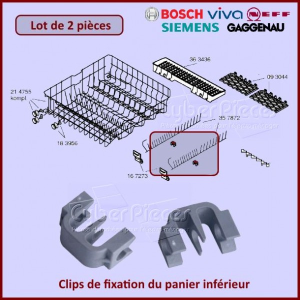 Clips de maintien des tiges rabattables Bosch 00167291 CYB-282048