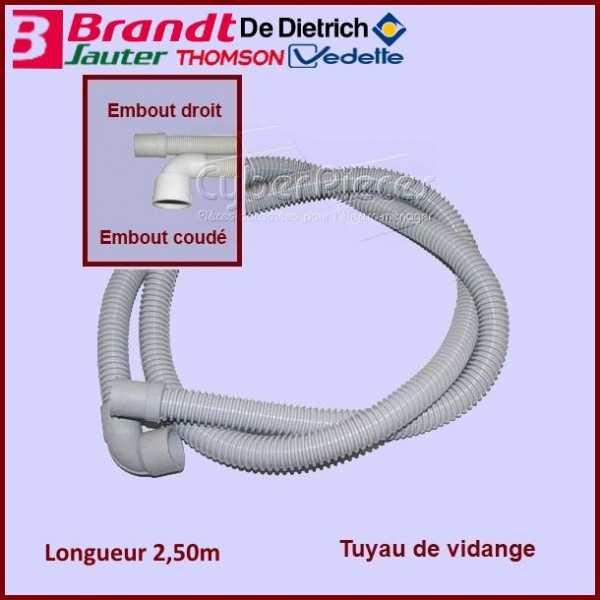 Flexible d'alimentation pour machine à laver raccords droits F-F coudé  3/4, L. 2,5m