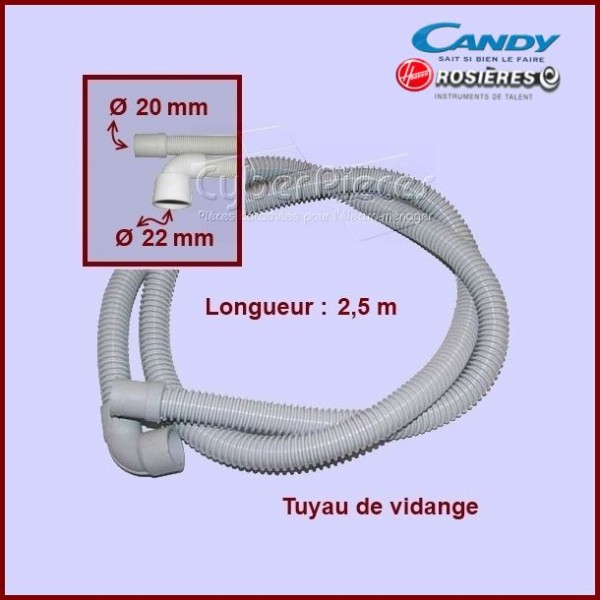 Flexible de vidange extensible - Embouts droits - Longueur