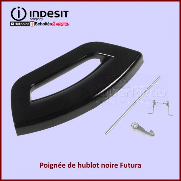 Poignée Noire de hublot Indesit C00287267 CYB-053709