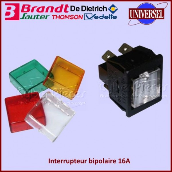 Interrupteur marche-arrêt 2 cosses 16A CYB-124546