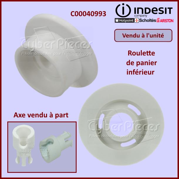 Roulette de panier inférieur Indesit C00040993
