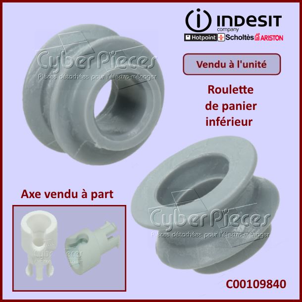Roulette de panier supérieur Indesit C00109840