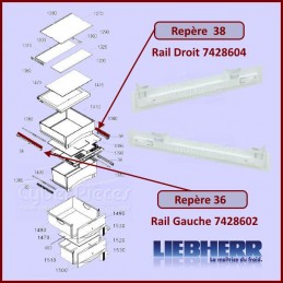 Guide rail Droit du panier superieur Liebherr 7428604 CYB-357265