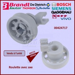 Roulette + Axe pour panier Supérieur Bosch 00424717 CYB-029605