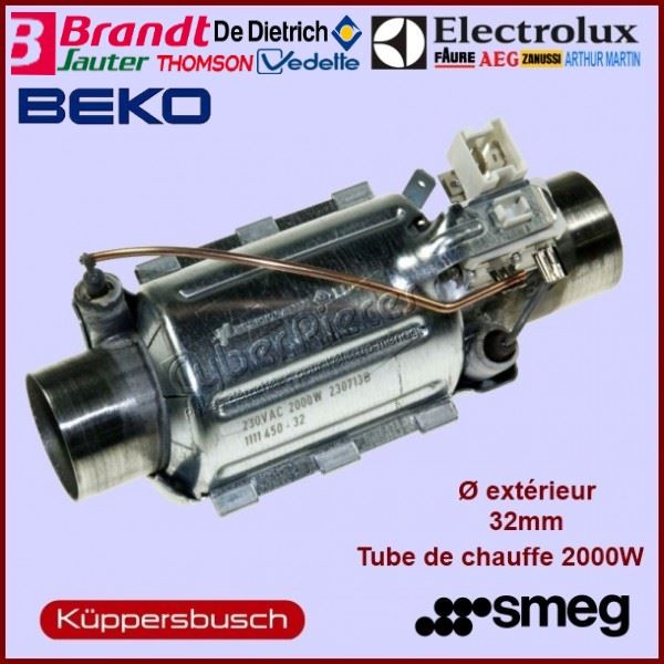 Élément chauffant 2000W - Ø 32 mm Electrolux 50297618006 CYB-012560