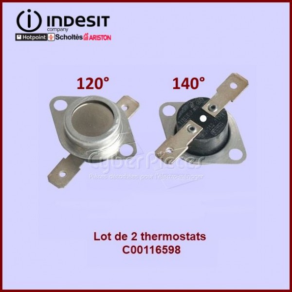 Compatible avec Hotpoint Ariston Kit de Thermostat Sèche-linge Indesit C00116598 