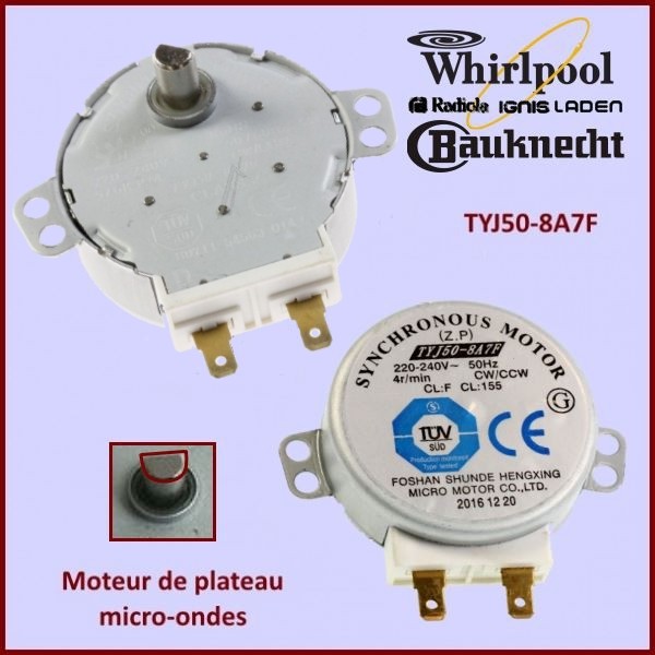 Moteur plateau tournant 481067848981 pour Micro-ondes Whirlpool