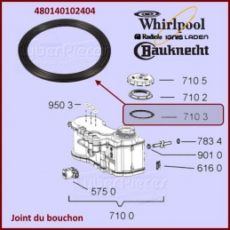 Joint de la bague du pot à sel Whirlpool 480140102404 CYB-091251