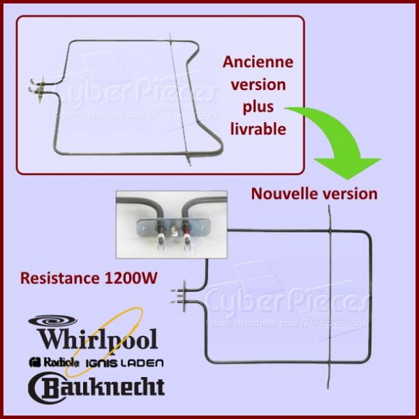 Résistance 1200W Whirlpool 481225948121 CYB-016490