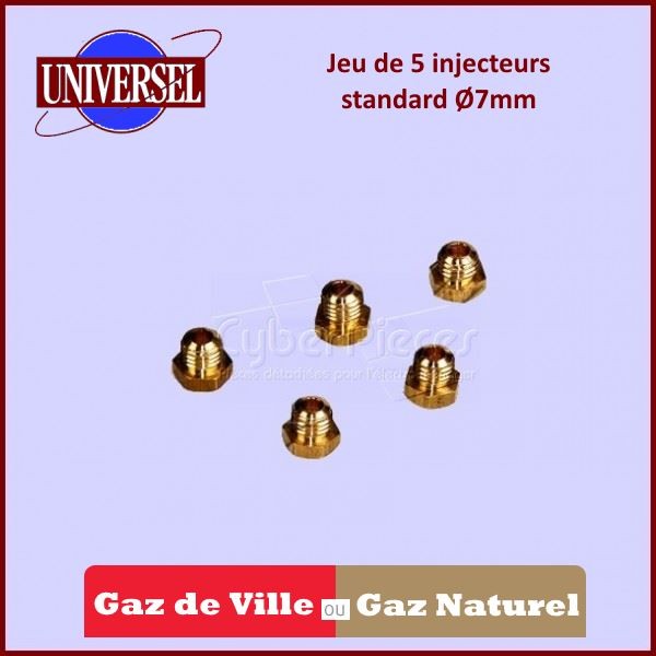 Kit Injecteurs standard Gaz Naturel diametre 7mm - Pièces four