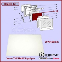 Verre THERMAX Pyrolyse Indesit C00138860 CYB-336239