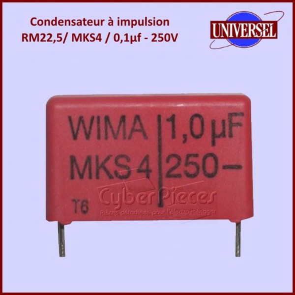 Condensateur à impulsion 1,0µF (1,0mF) - 250V maxi. MKS4 CYB-040327
