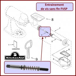 Entrainement de vis sans fin FVSP Kitchenaid WP241580 CYB-110648