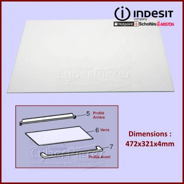 Clayette en verre Indesit C00143029 CYB-338424