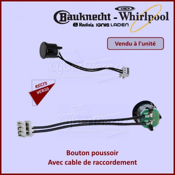 Touche ouverture de porte Whirlpool 481068976232