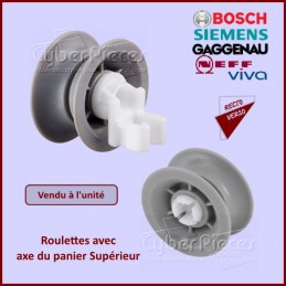 Roulettes + axe du panier Supérieur Bosch 00611666 CYB-061353