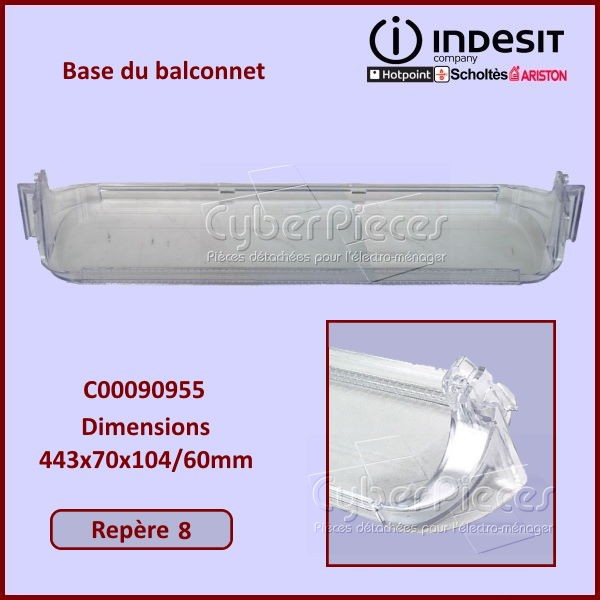 Base du balconnet Indesit C00090955 CYB-051811