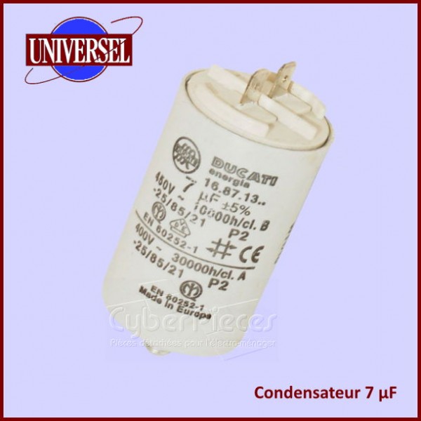 Condensateur 7,5UF-450V sèche-linge Candy GOC7913XB, GOC79132XB