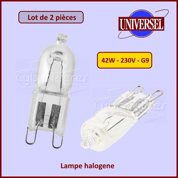 Lot de 2 lampes halogene 40W Culot G9 GA-039116