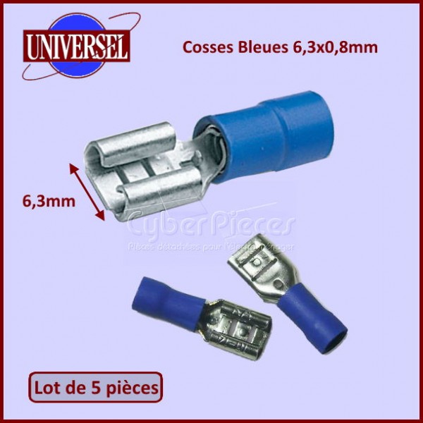 Lot De 5 Cosses Bleues 6,3x0,8mm CYB-234689