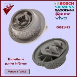 Roulette panier inférieur pour lave-vaisselle Bosch, Siemens