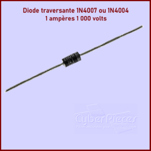 Lot de 100 Diodes traversantes 1A 1000V 1N4004 ou 1N4007 CYB-076869