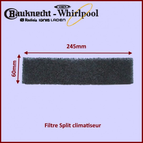 Filtre Split climatiseur Whirlpool 481248028066 CYB-017343