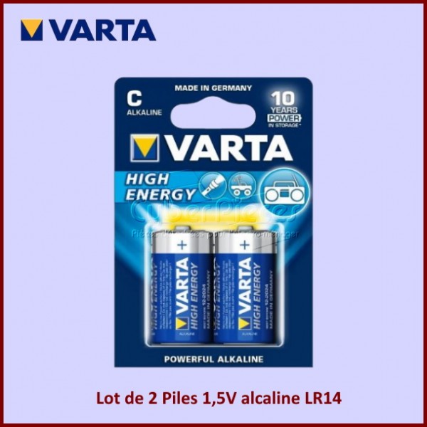lot de 2 Piles rechargeables Varta HR14 - LR14 3000mAh