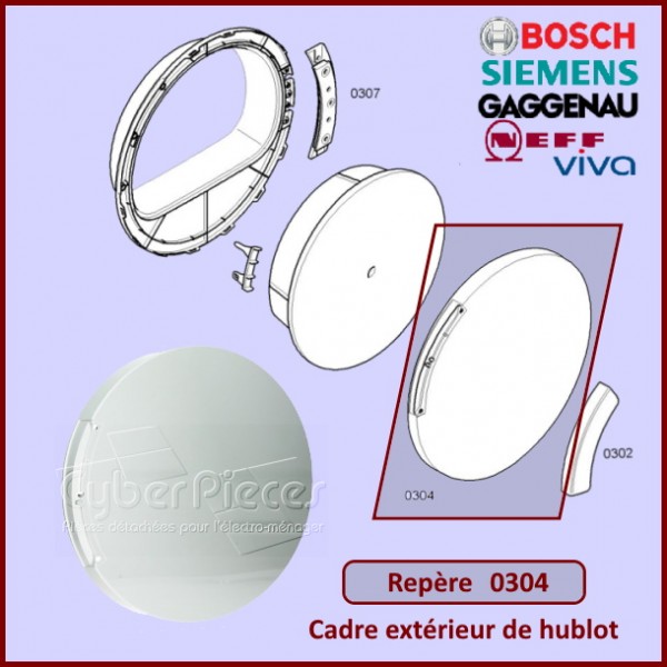 Cadre extérieur de hublot Bosch 00445736 CYB-291781